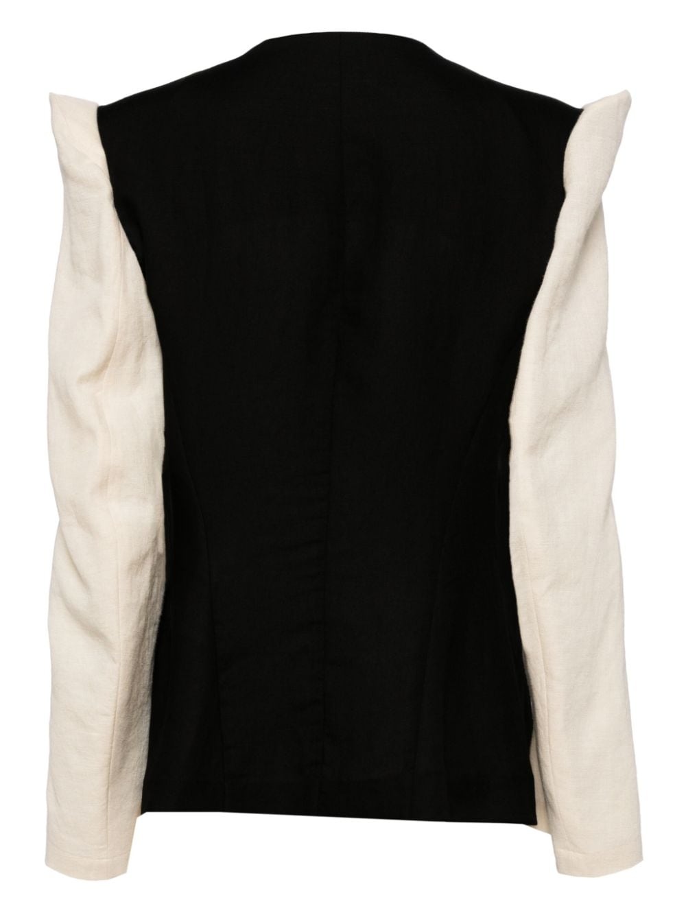 collarless panelled blazer - 2