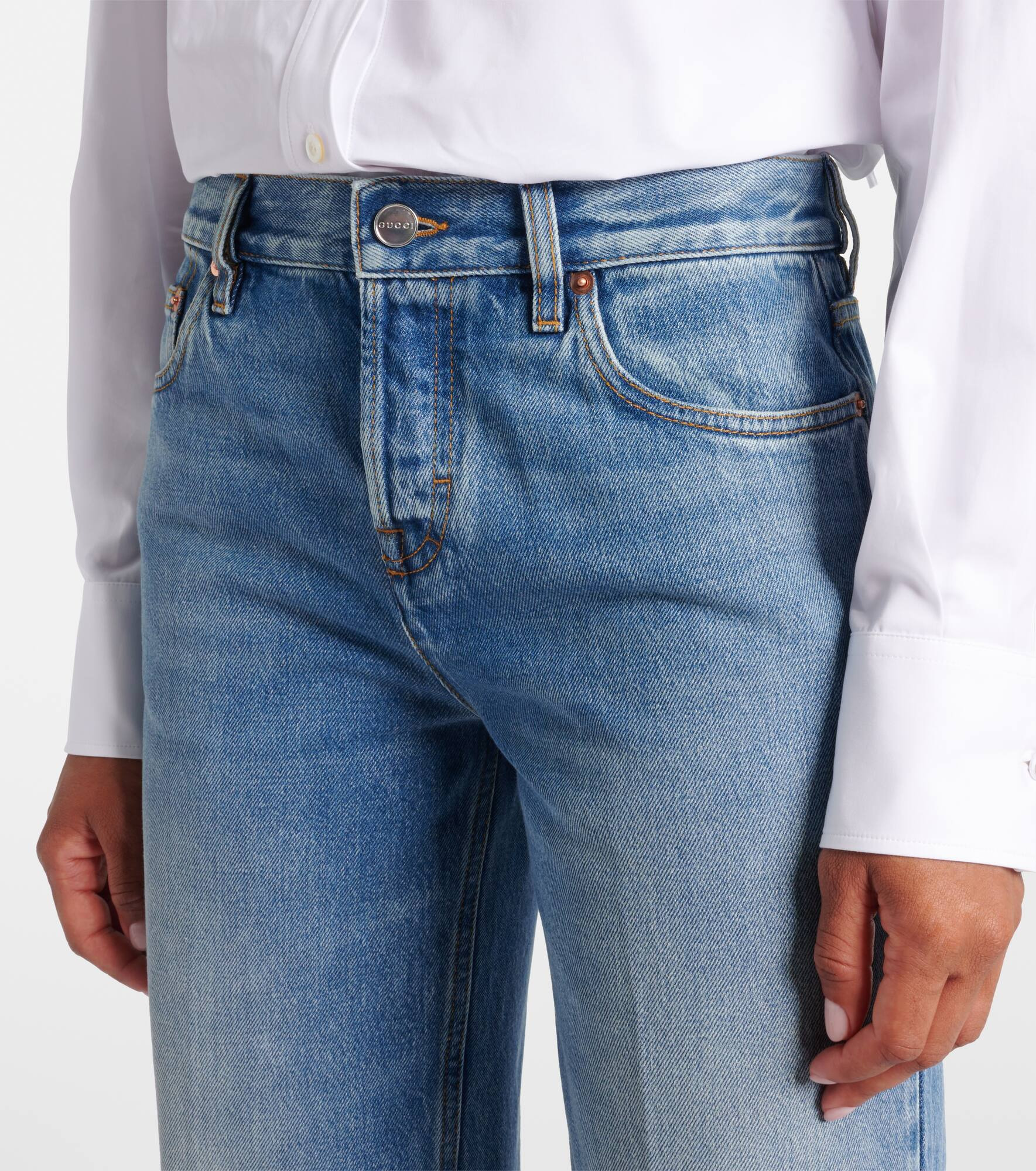 Mid-rise straight jeans - 4