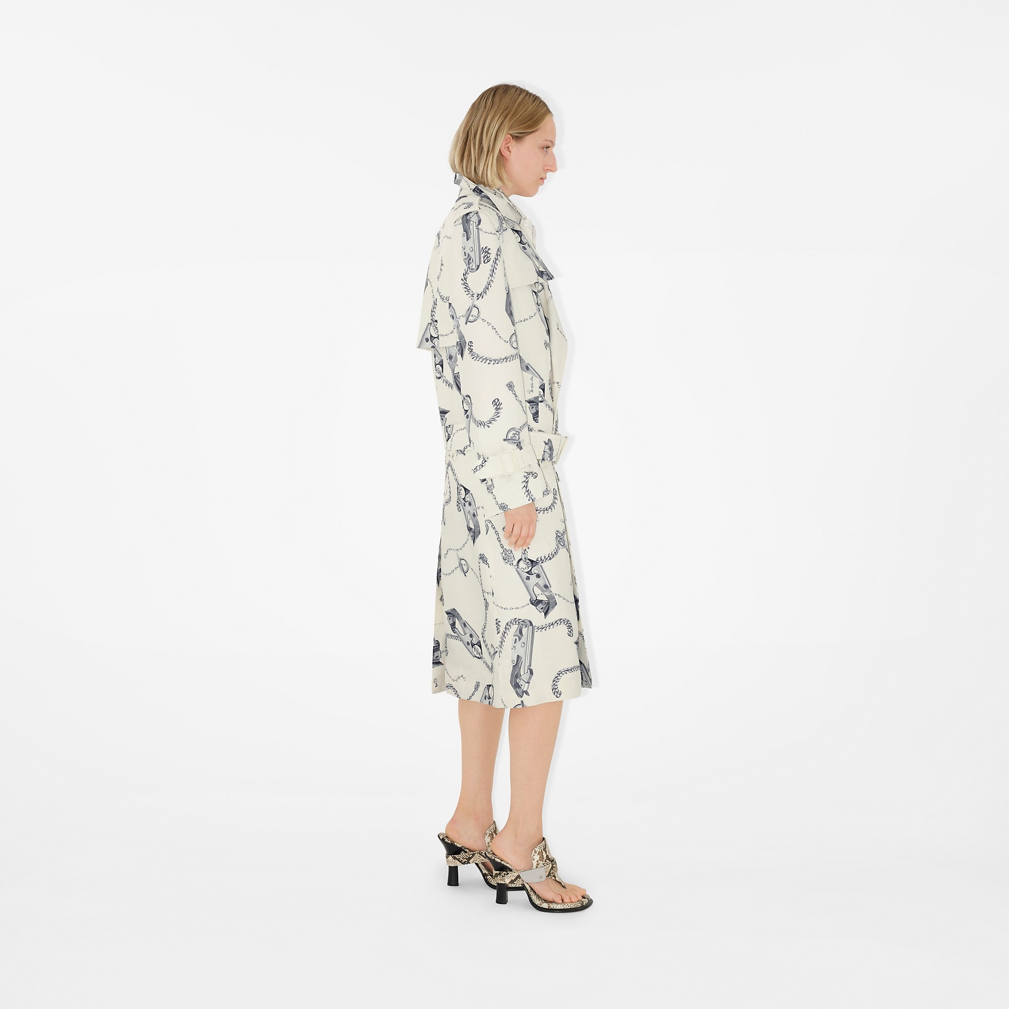 Long Knight Hardware Tricotine Trench Coat - 3