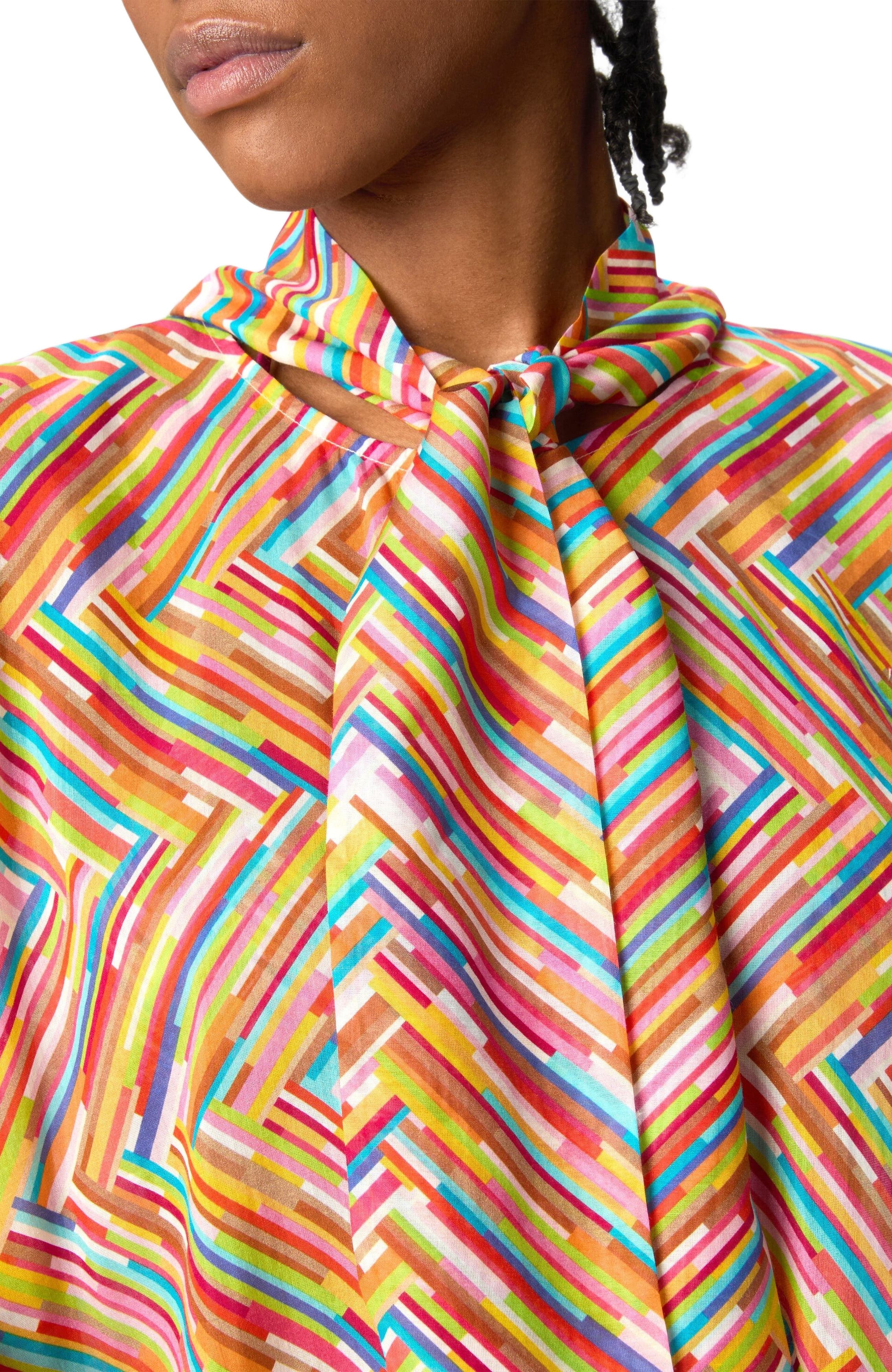 Missoni Asymmetrical Blouse In Printed Cotton And Silk Blend in Multicoloured at Nordstrom - 4