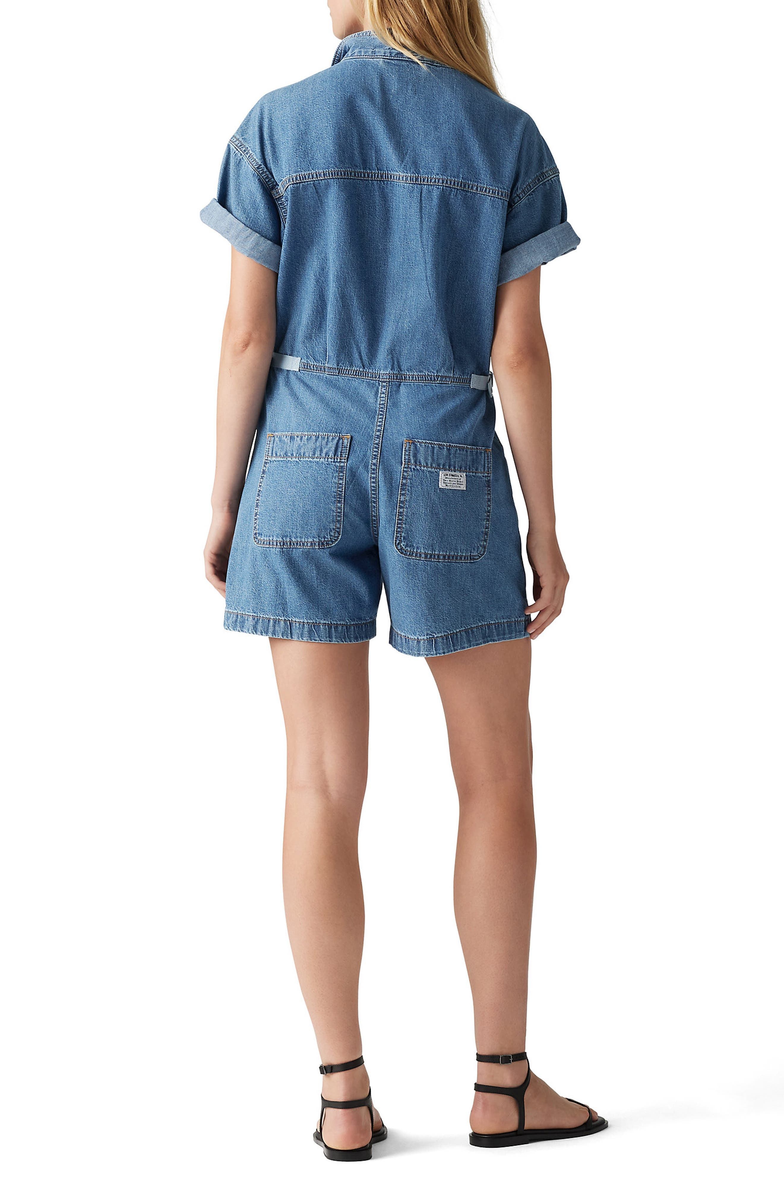 levi's Short Sleeve Denim Jumpsuit in Blue Joke at Nordstrom - 2