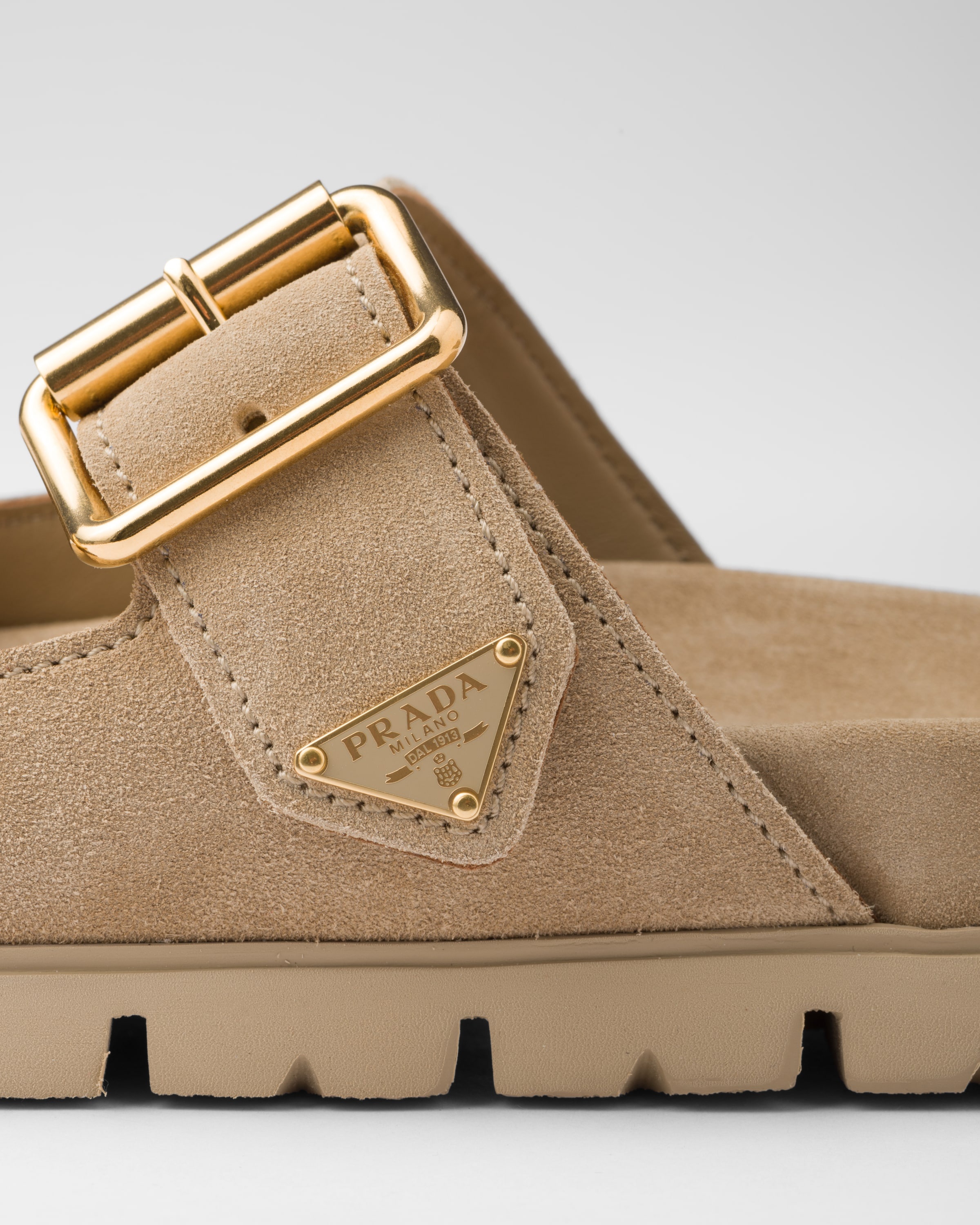 Suede strap slides - 6