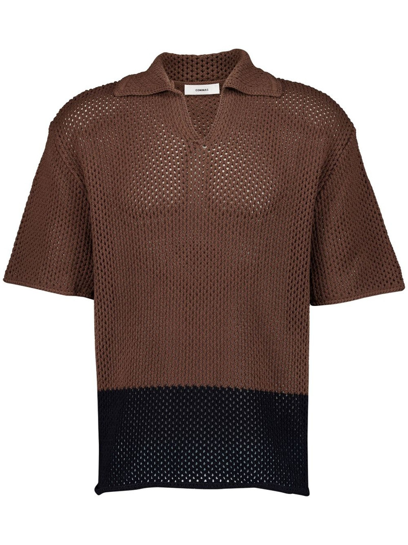 two-tone crochet polo shirt 1