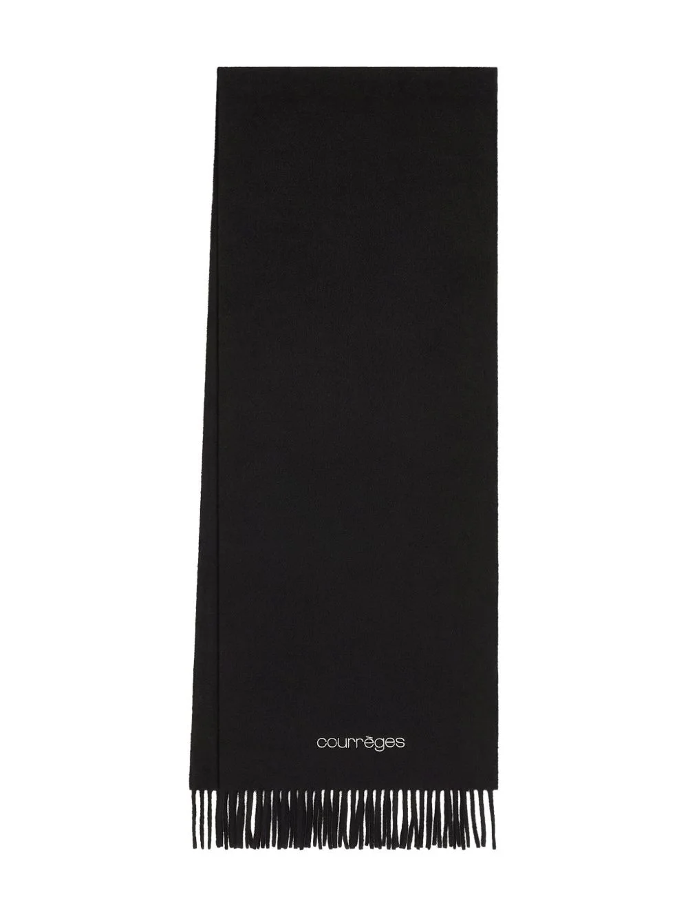 fringed embroidered scarf - 1