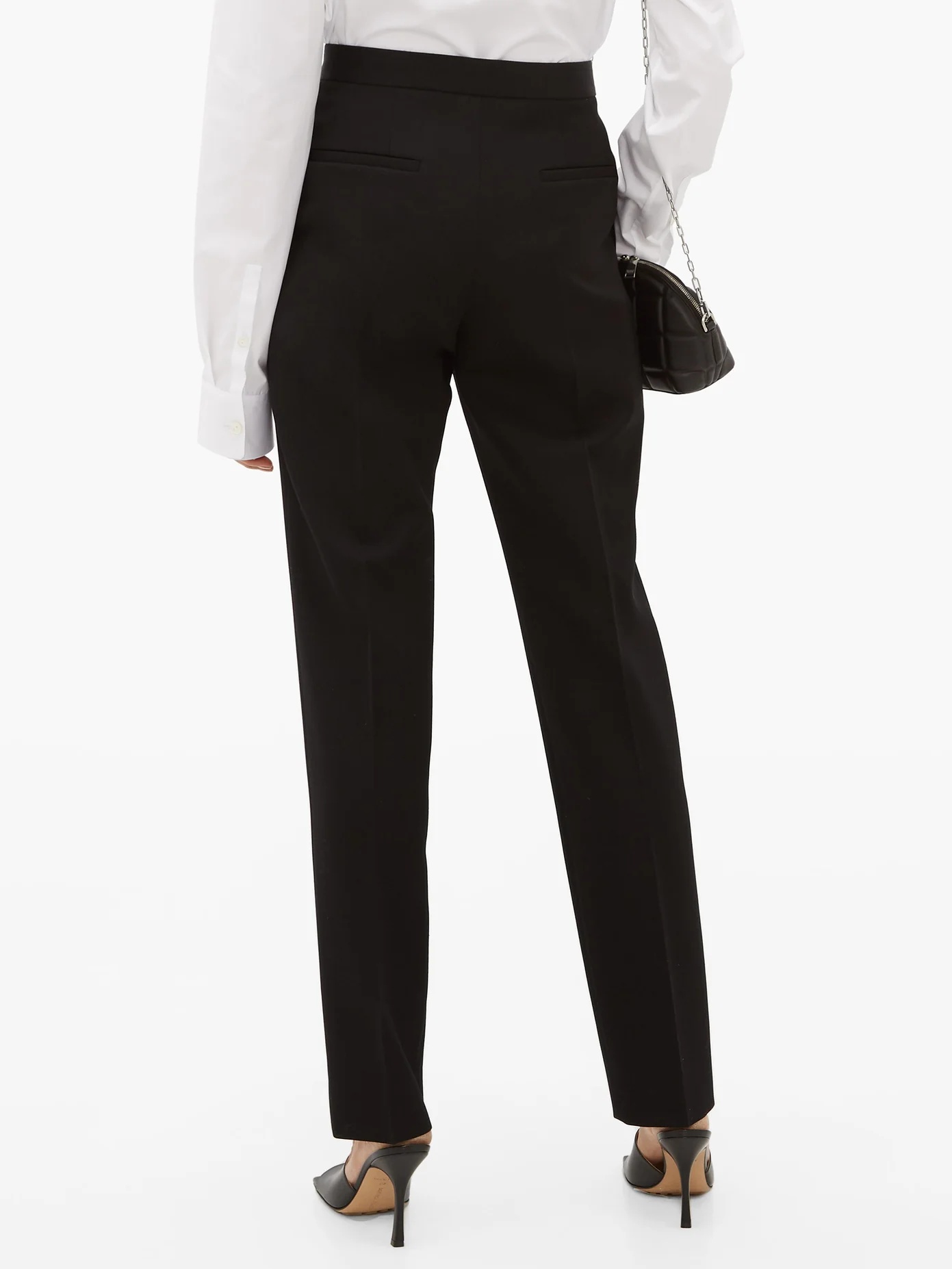 Slim-leg wool-crepe trousers - 5