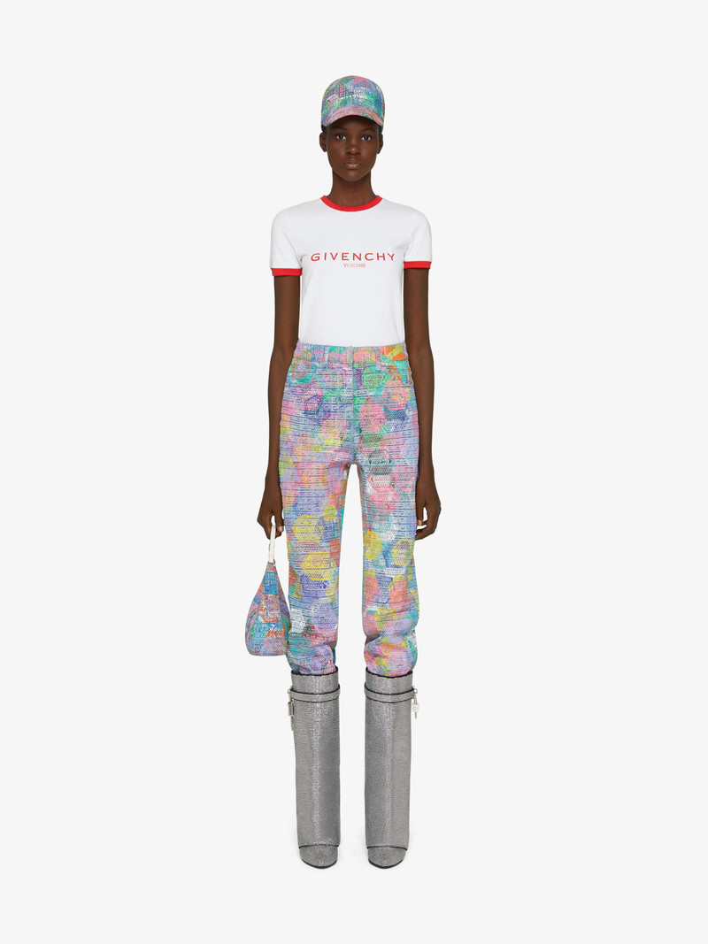 Givenchy SLIM FIT JEANS IN 4G DENIM WITH ALL-OVER PATCH PRINT outlook