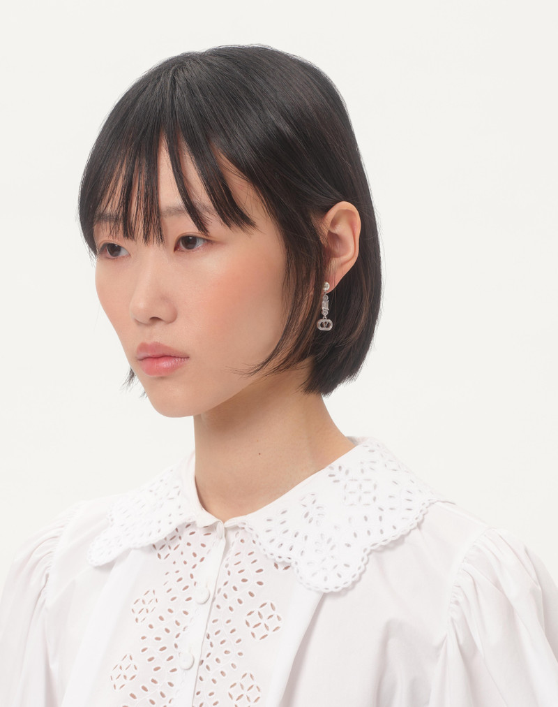 Valentino OVALETTE METAL, PEARL AND SWAROVSKI® CRYSTAL EARRINGS outlook