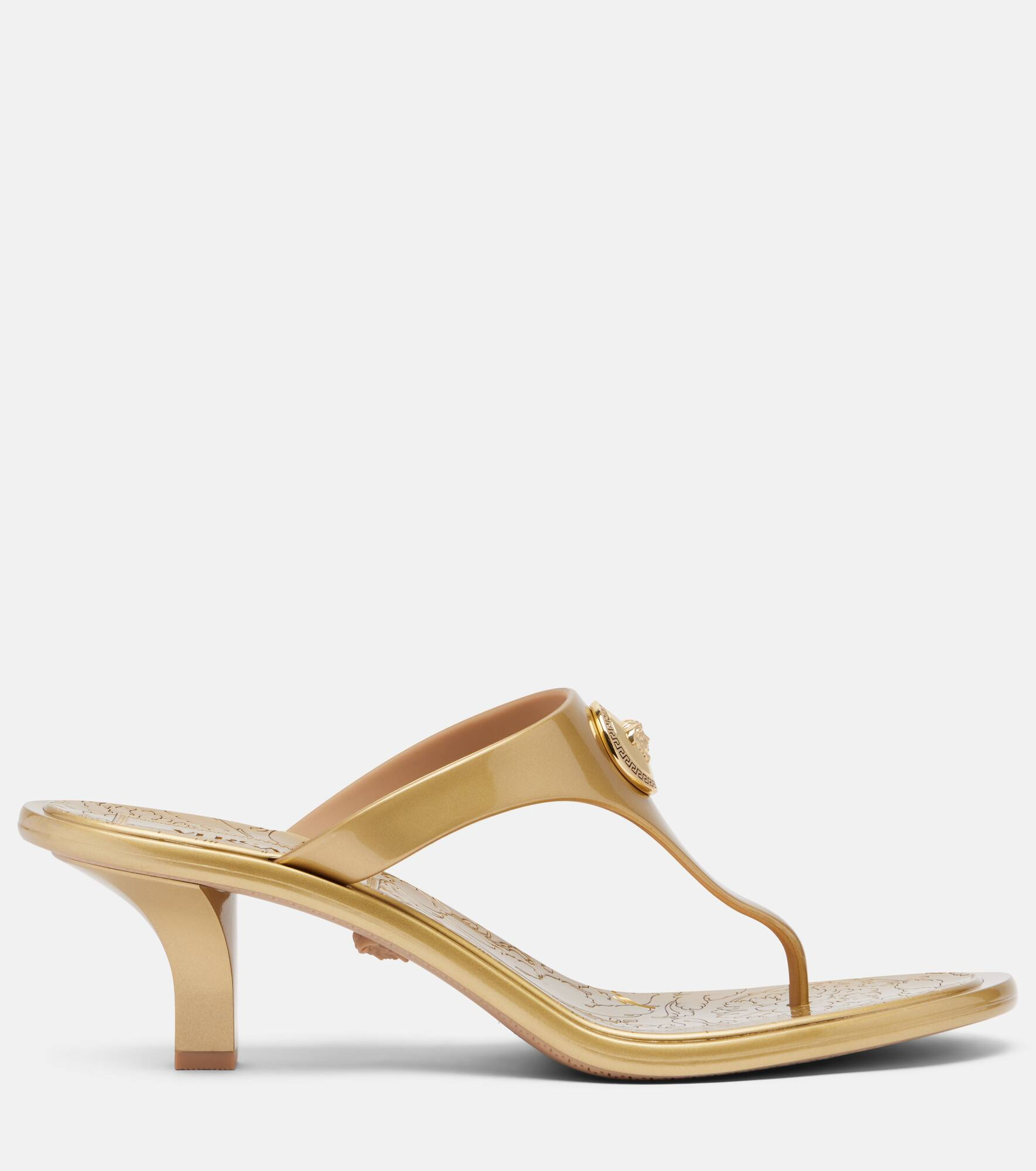 Alia 55 metallic thong sandals - 4