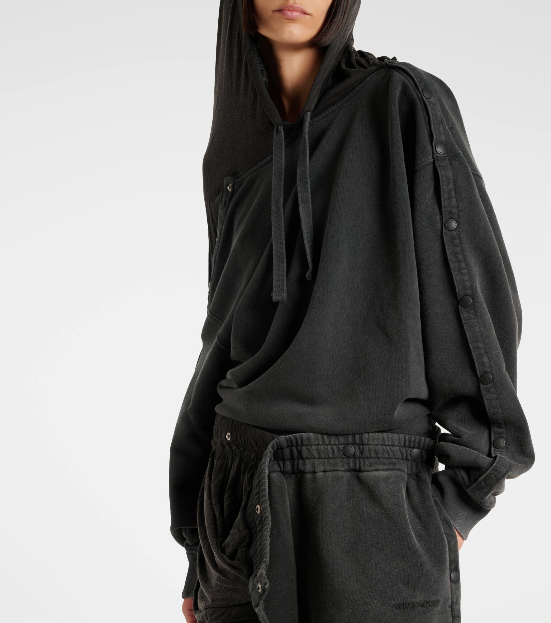 Snap oversized cotton jersey hoodie - 6