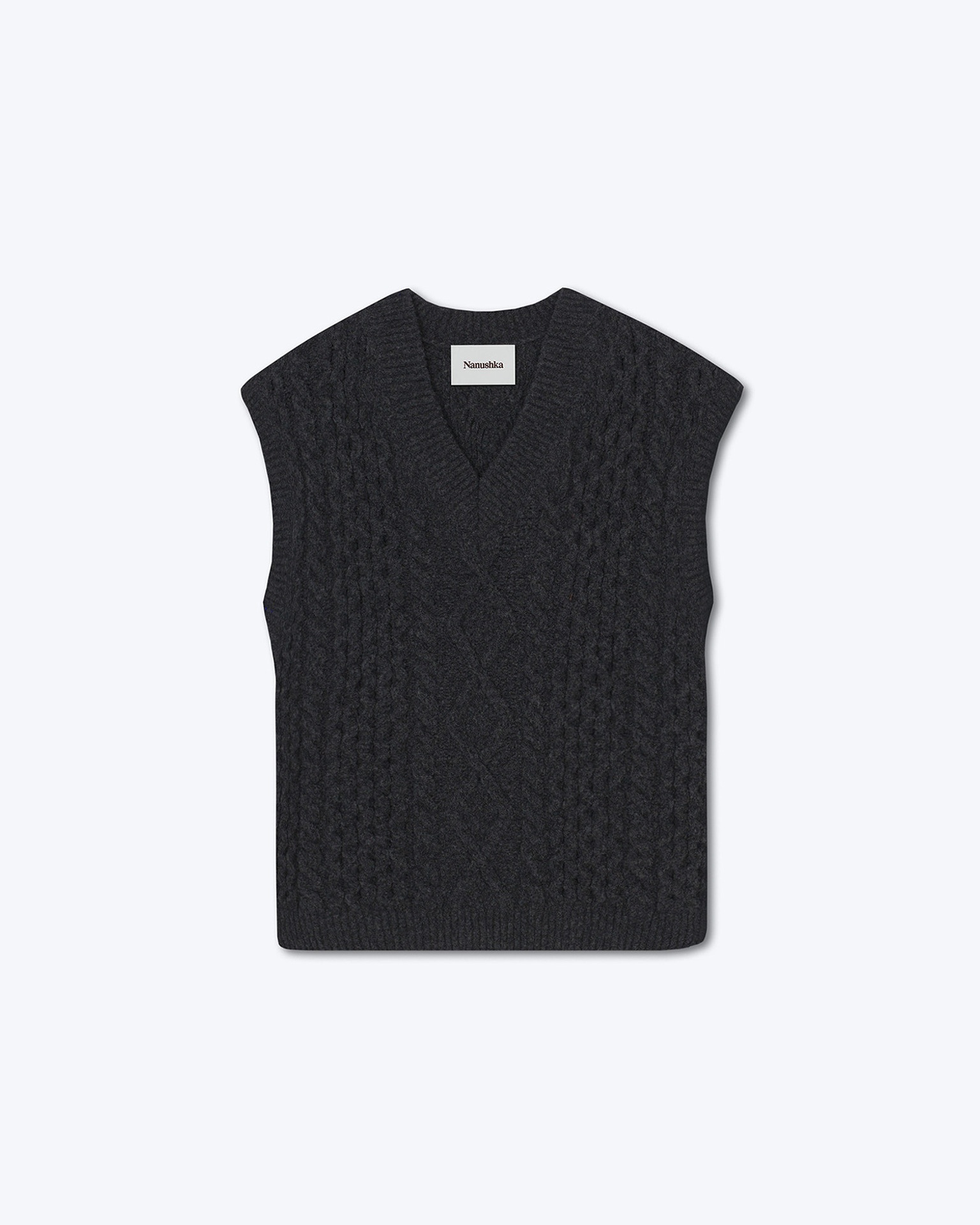 DOAN - Cable knit vest - Charcoal - 1