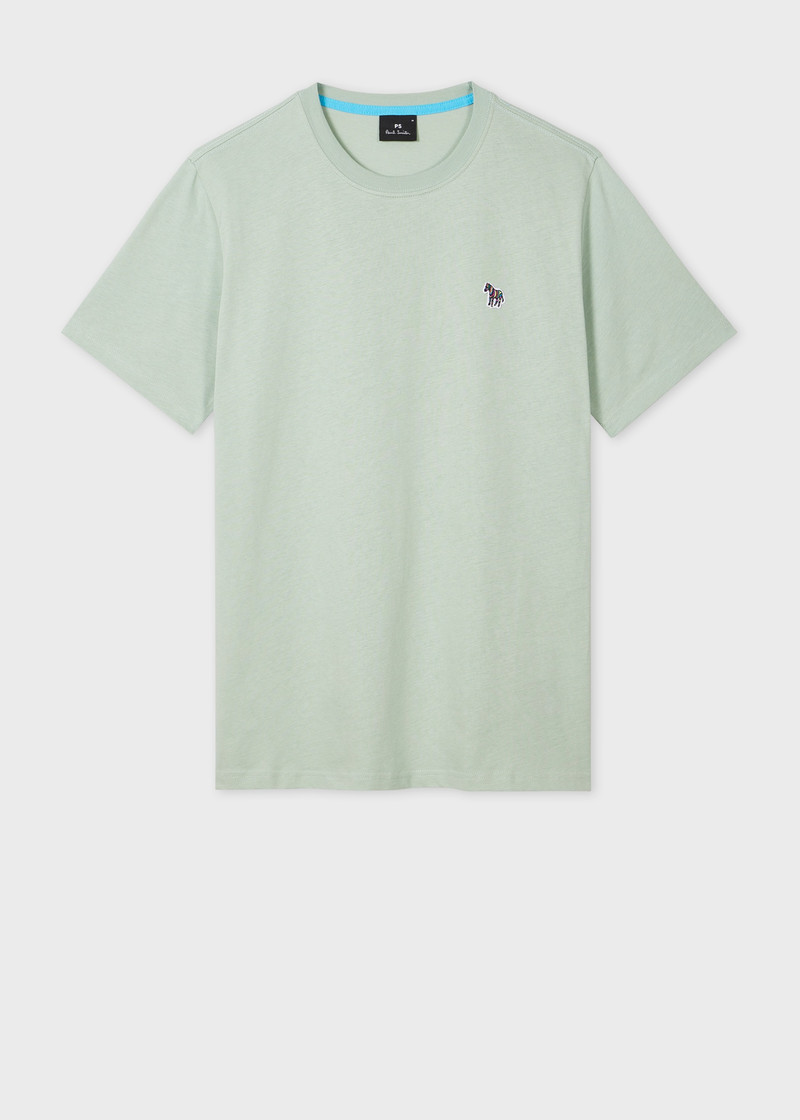 Sage Green Organic Cotton Zebra Logo T-Shirt 1