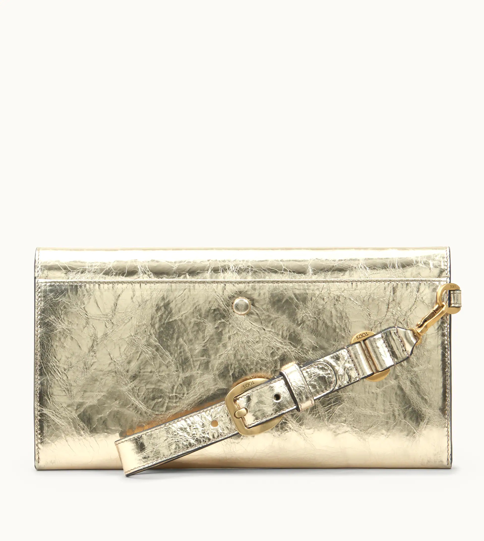 POUCH IN LEATHER MAXI - GOLD - 3