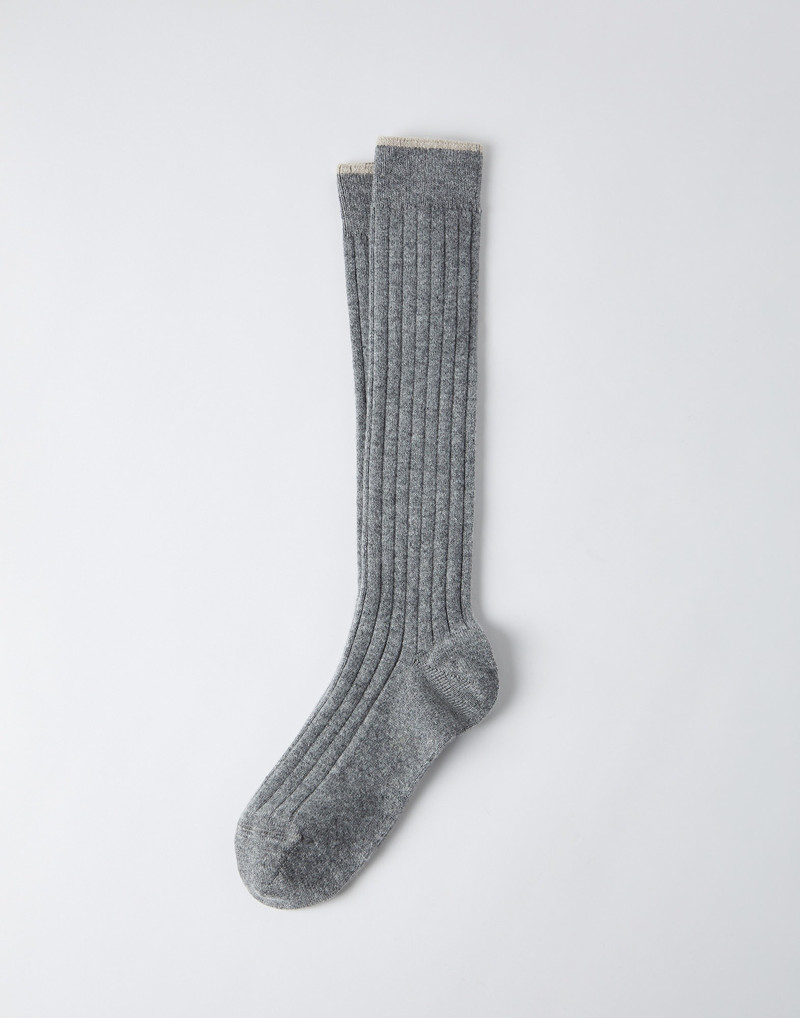 Cashmere rib knit socks 1