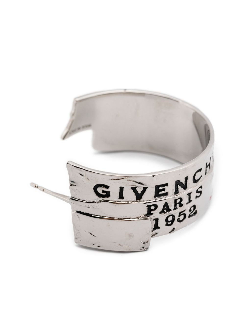 logo-engraved hoop earrings - 4