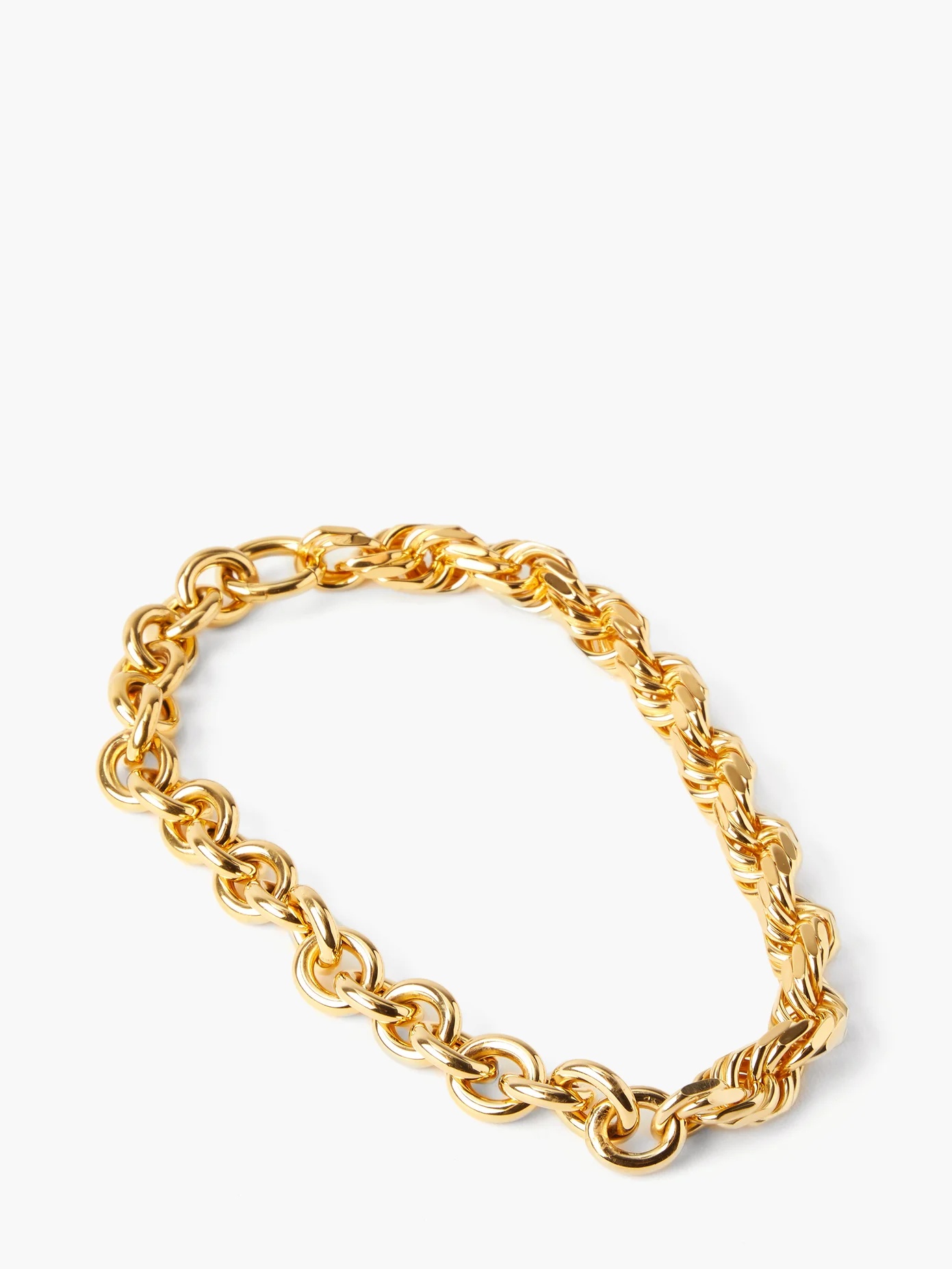 Chunky twisted-link gold-plated necklace - 5