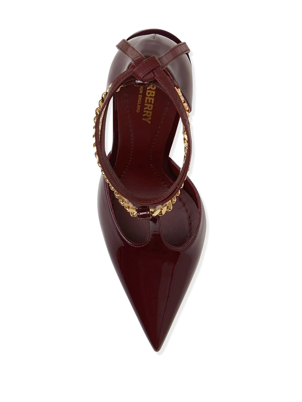 chain detail patent leather pumps - 4