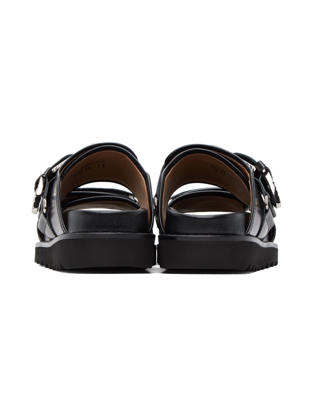 Black Buckle Sandals - 2