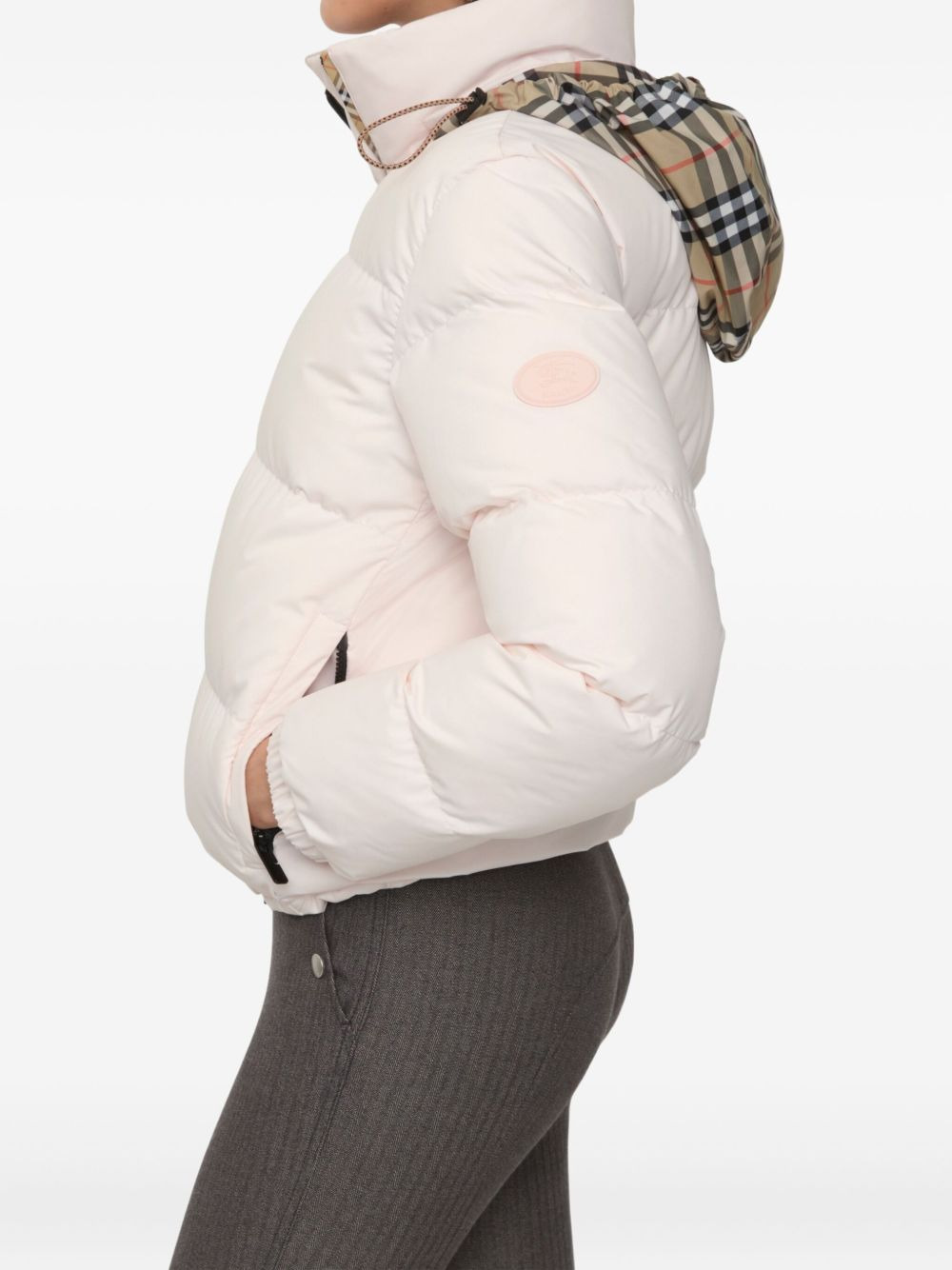 Vintage Check-trimmed puffer jacket - 2