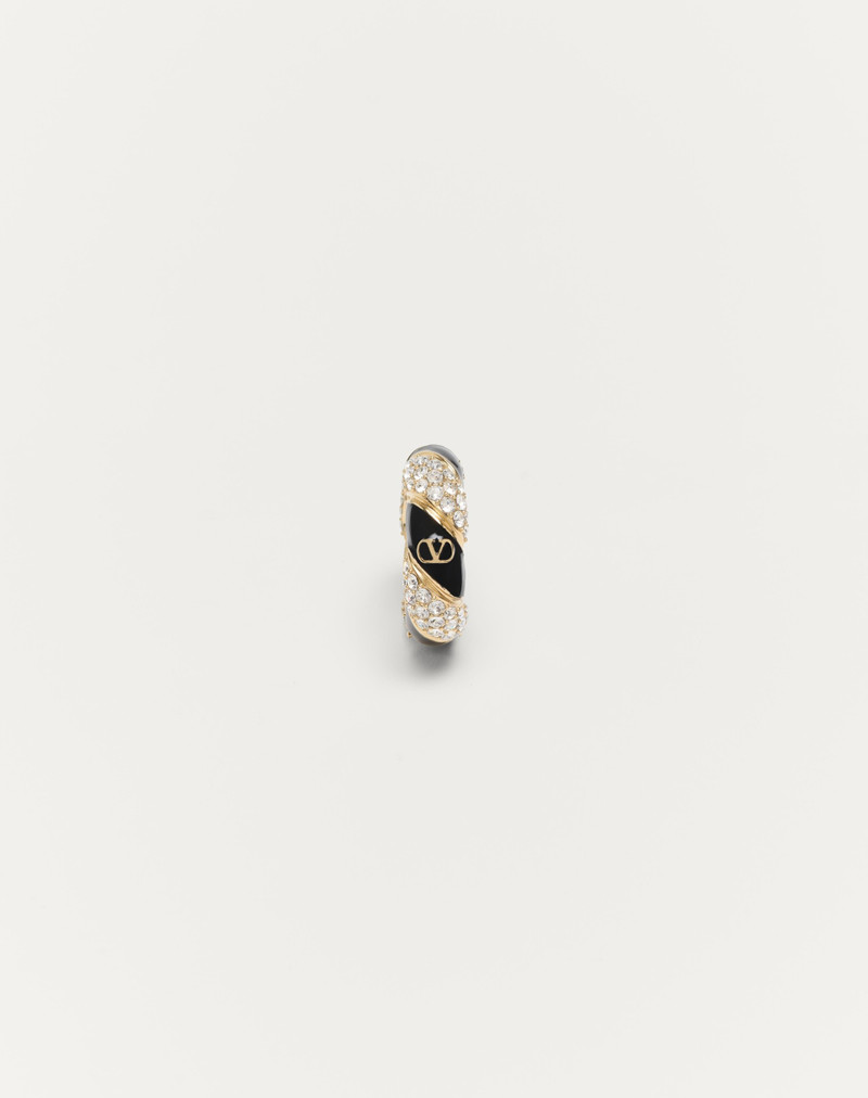 PAS PLUS MONO EARRING IN METAL, ENAMEL AND SWAROVSKI® CRYSTALS 1