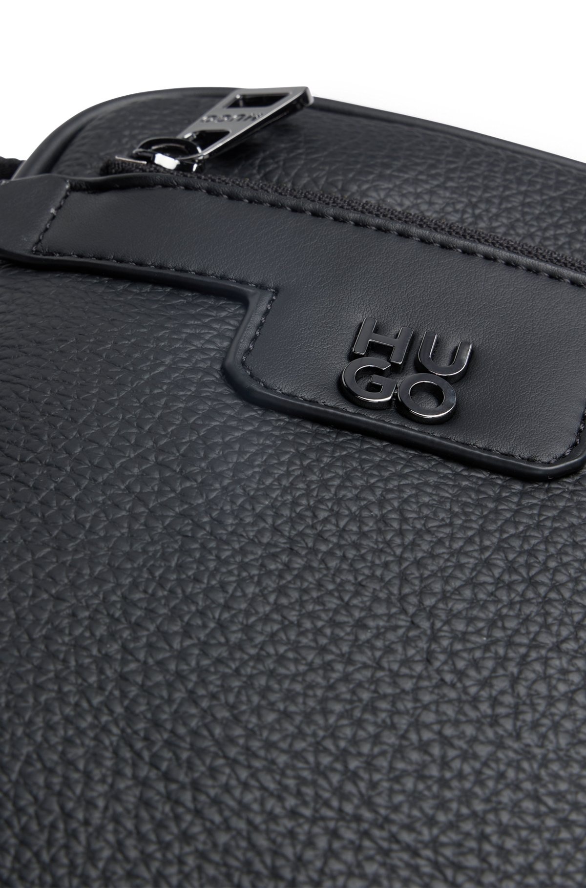 FAUX-LEATHER REPORTER BAG WITH STACKED LOGO - 7