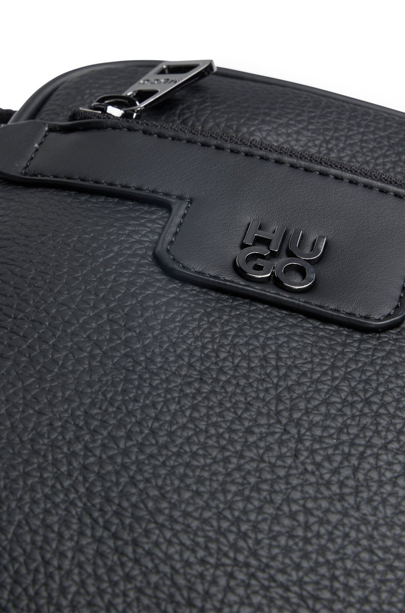 FAUX-LEATHER REPORTER BAG WITH STACKED LOGO 7