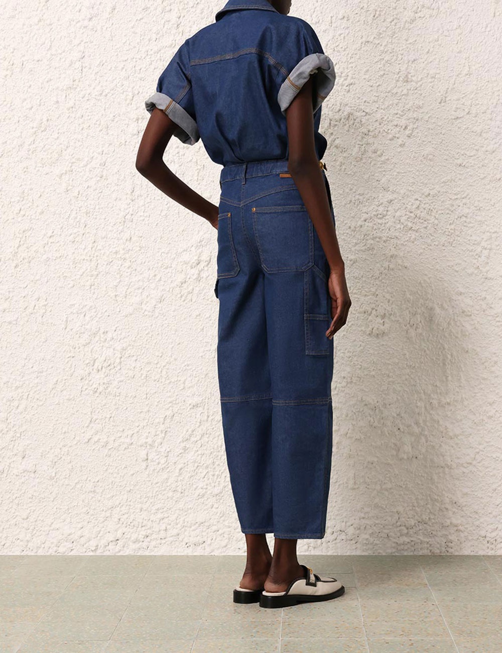 Zimmermann MATCHMAKER DENIM BOILER SUIT | REVERSIBLE