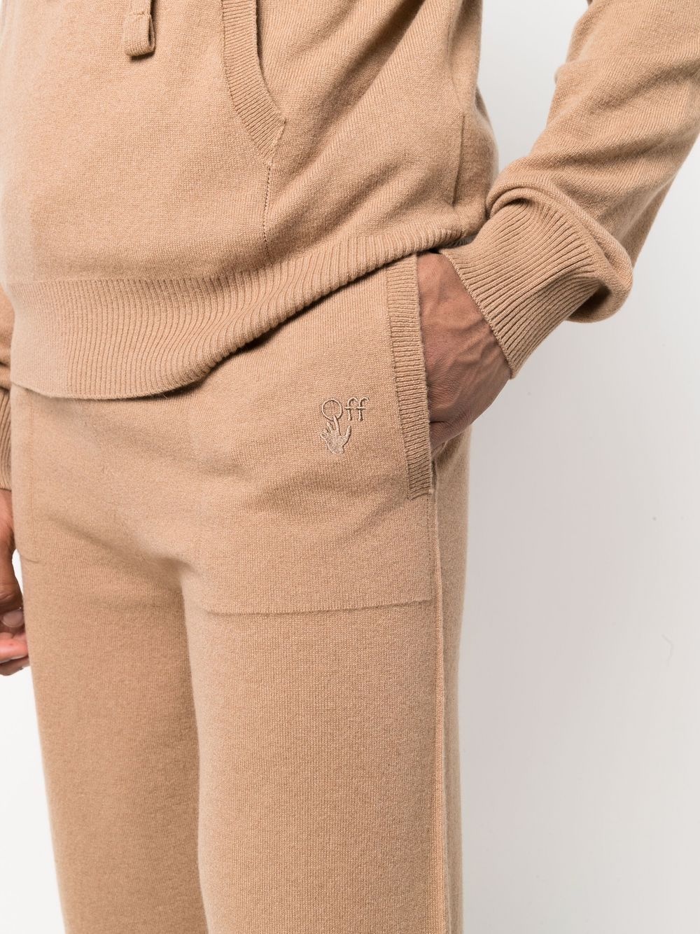 embroidered logo cashmere joggers - 5