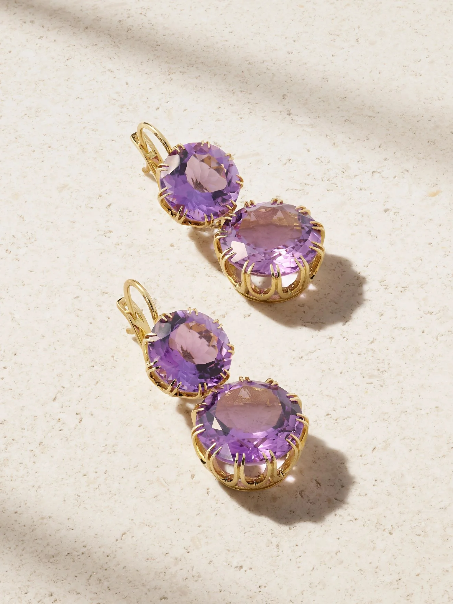 Double Crown 18-karat gold amethyst earrings Gold - 1