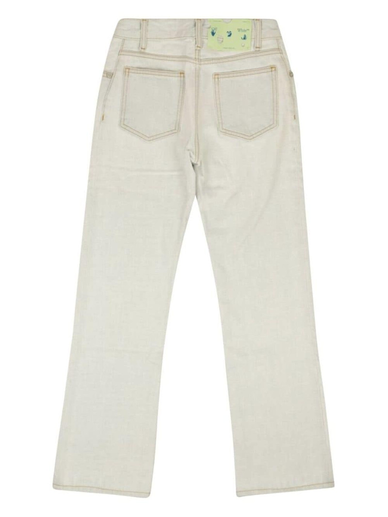 Off-White logo-appliquÃ© cropped jeans outlook