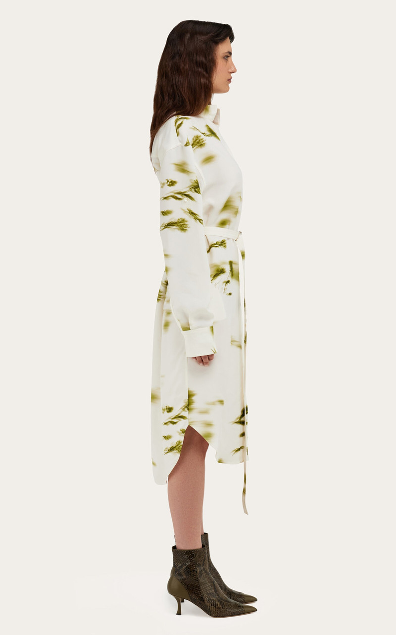 Printed Shirt Dress white 3