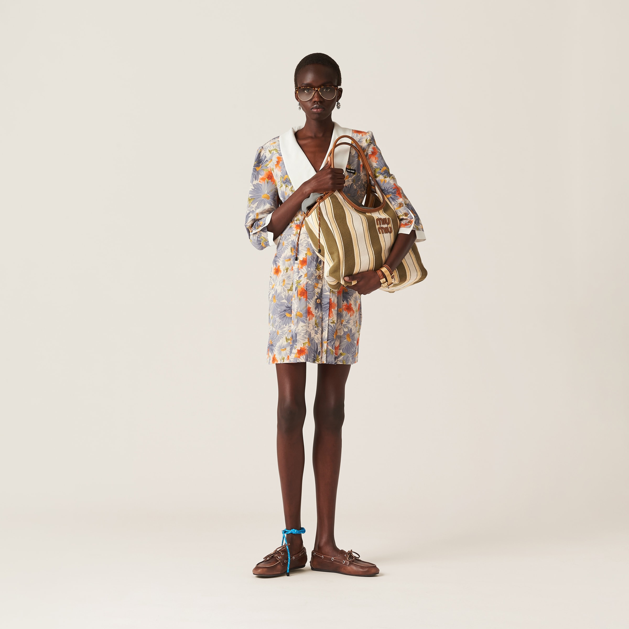 Floral print pleated marocain mini-dress - 2