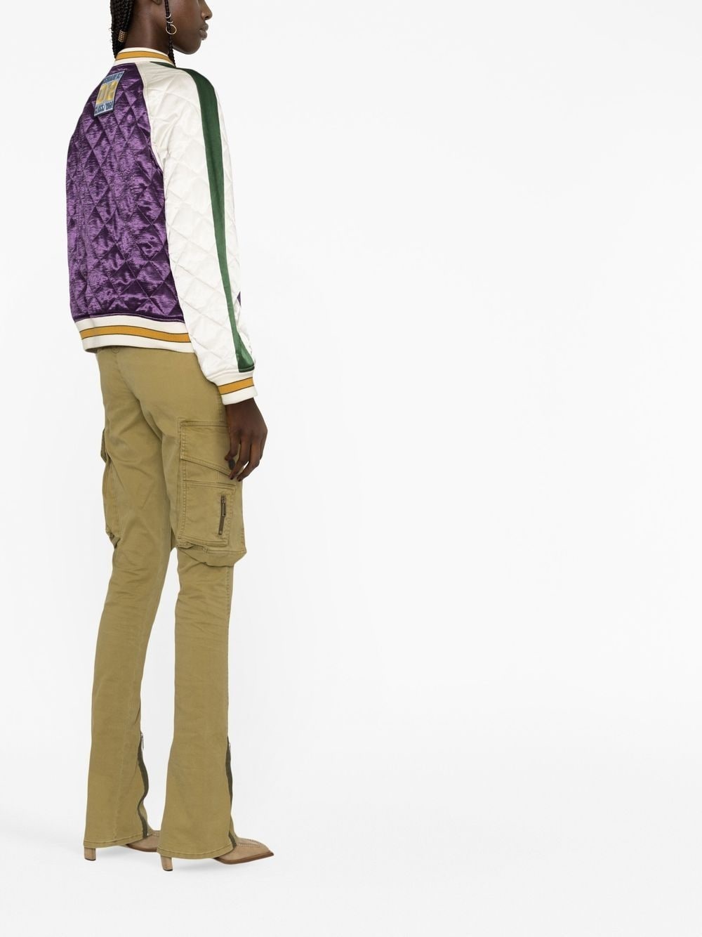 diamond-quilted bomber jacket - 4