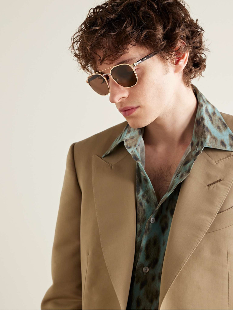 Cartier Aviator-Style Gold-Tone, Silver-Tone and Tortoiseshell Acetate Sunglasses outlook