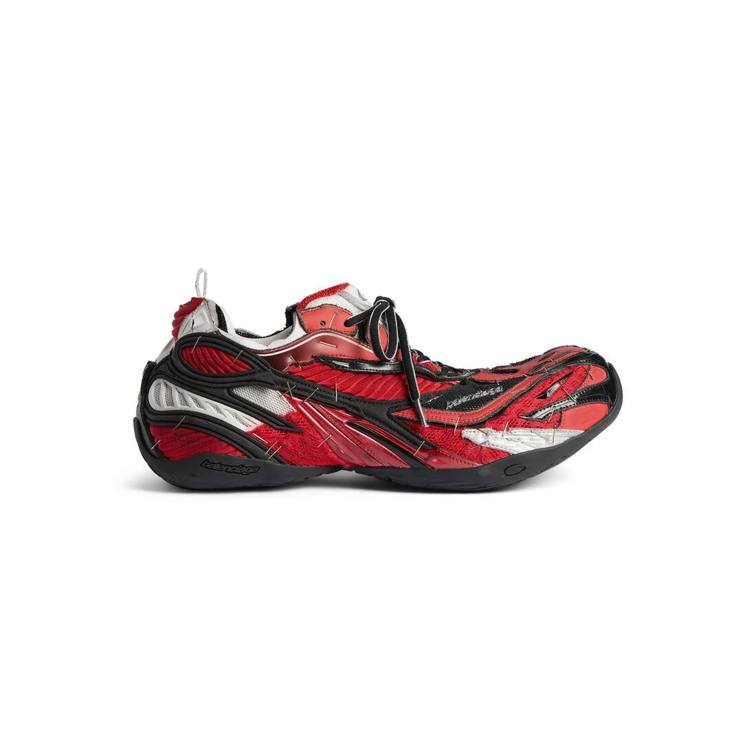Men's Soleless Sneaker in Red/black/white/silver - 1