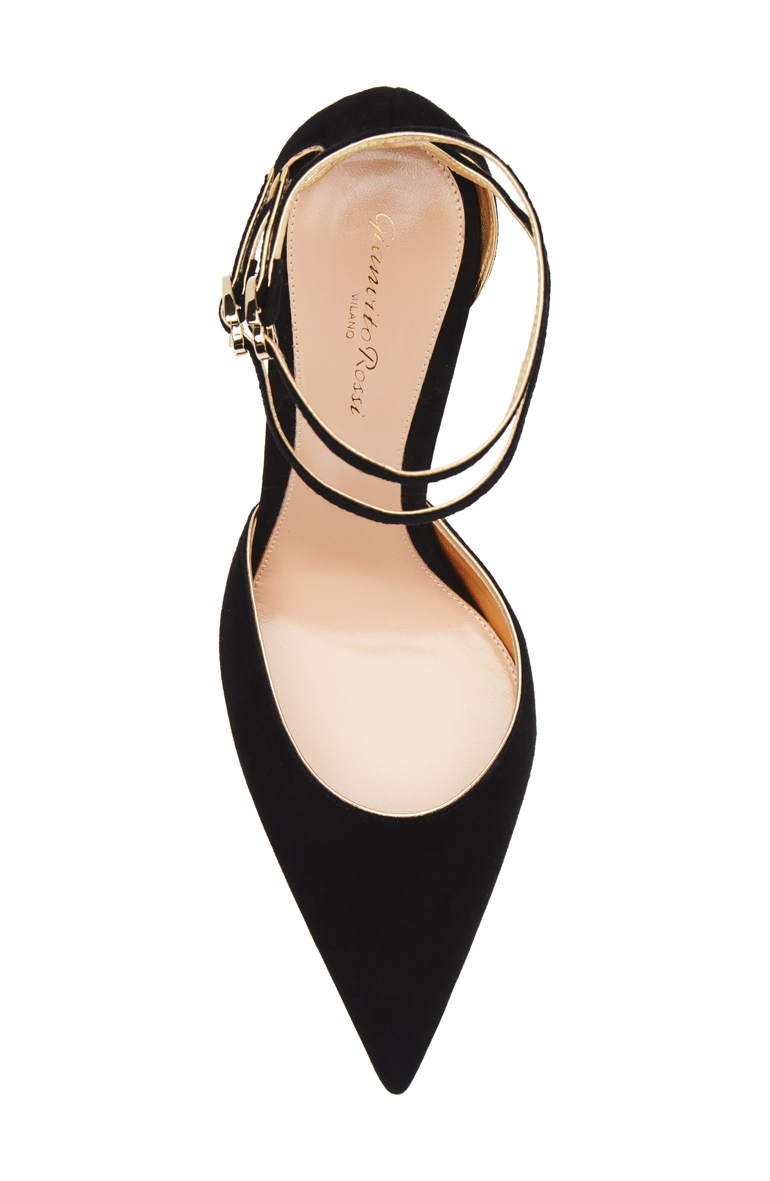 Gianvito Rossi Camoscio Double Ankle Strap Pointed Toe d'Orsay Pump in Black Mekong at Nordstrom - 5