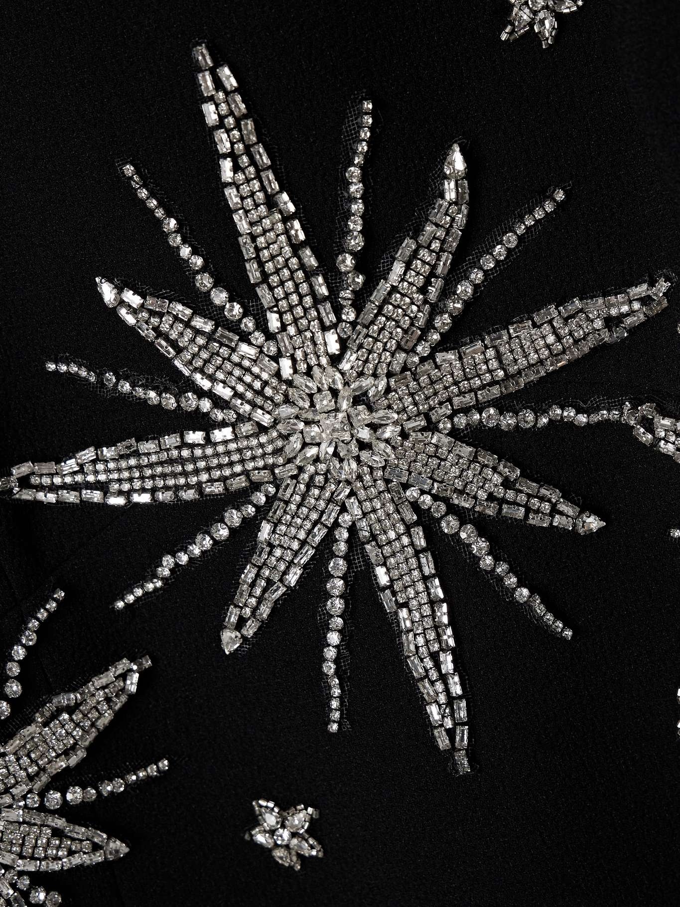 Estella crystal-embellished crepe midi dress Black - 4