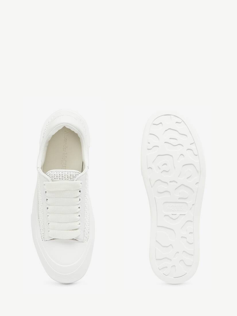 Women's Deck Plimsoll in White/optic White - 4