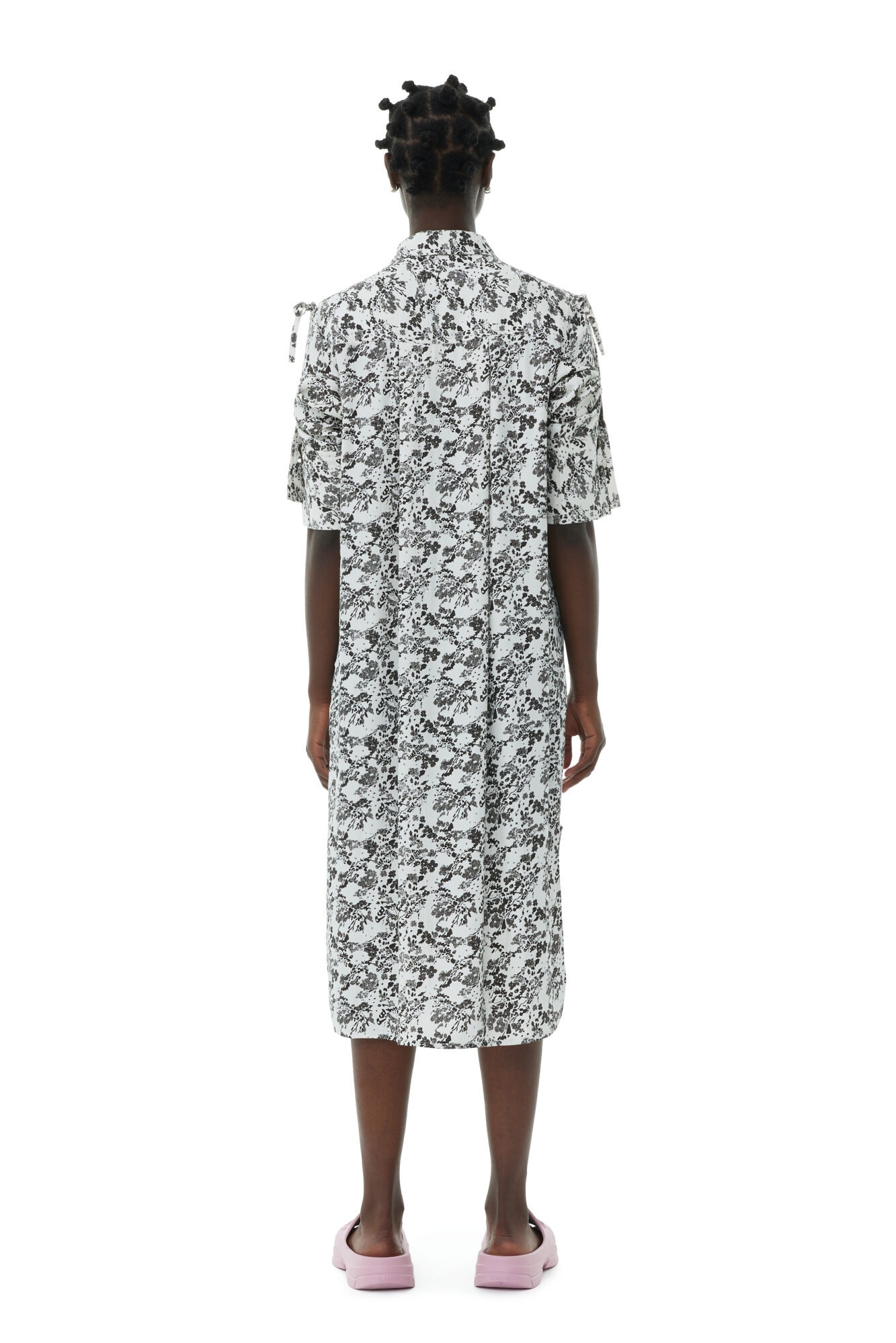 FLORAL VISCOSE TWILL OVERSIZED SHIRT DRESS - 5