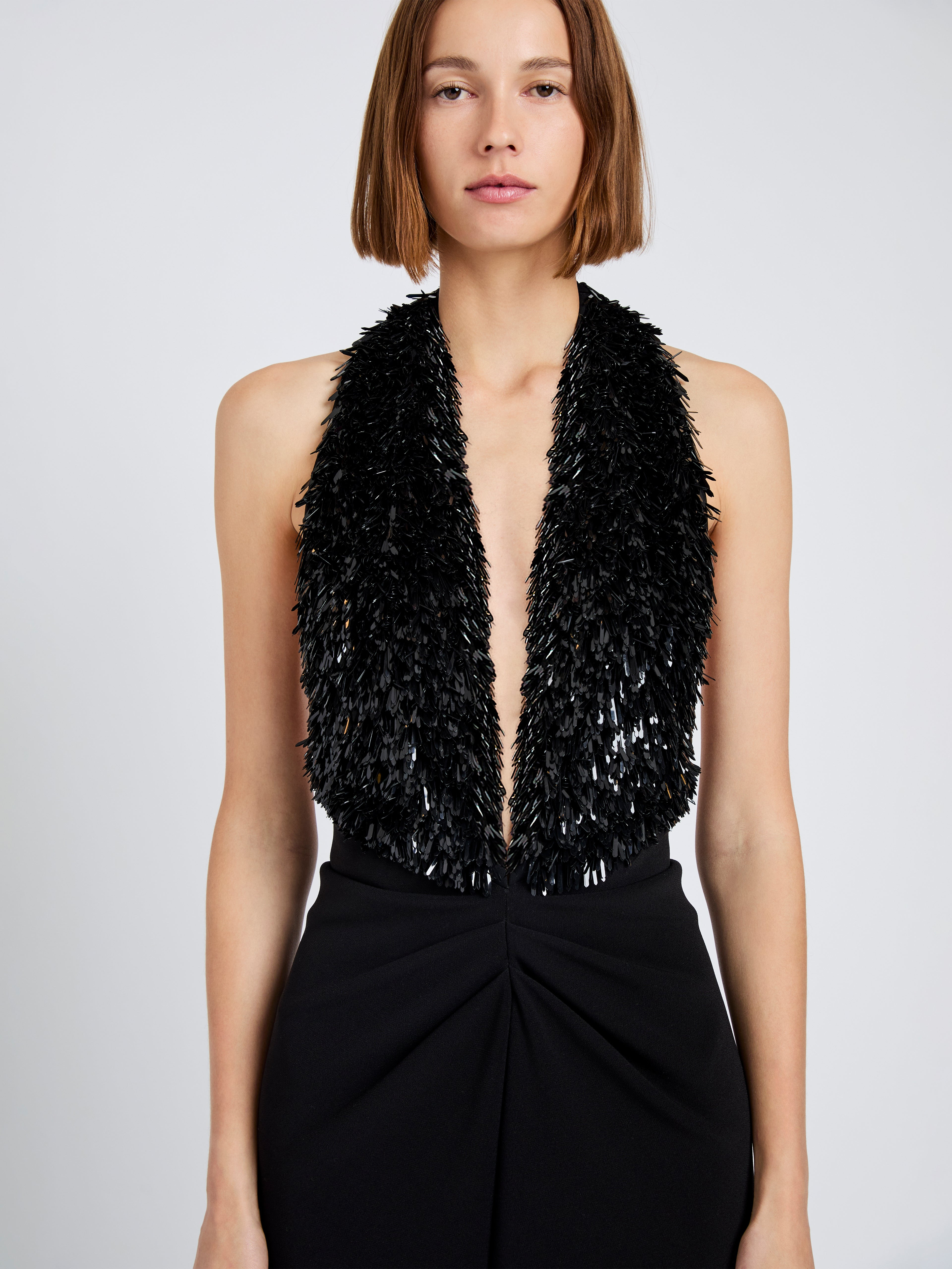 Moira Dress in Embroidered Compact Crepe - 5