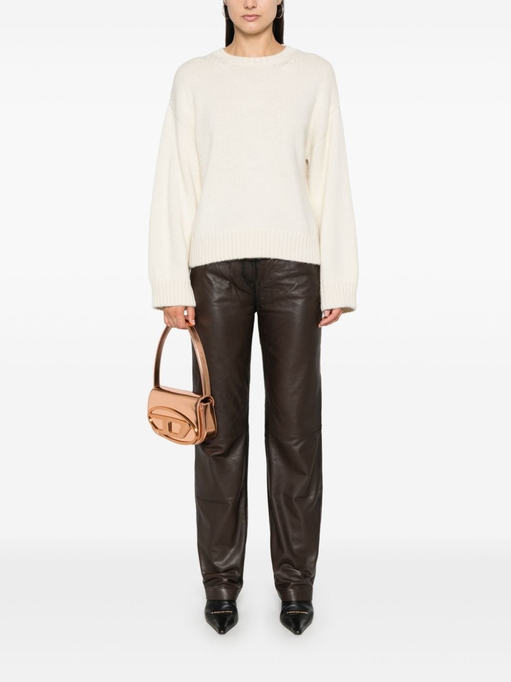 ribbed crew-neck jumper - 2