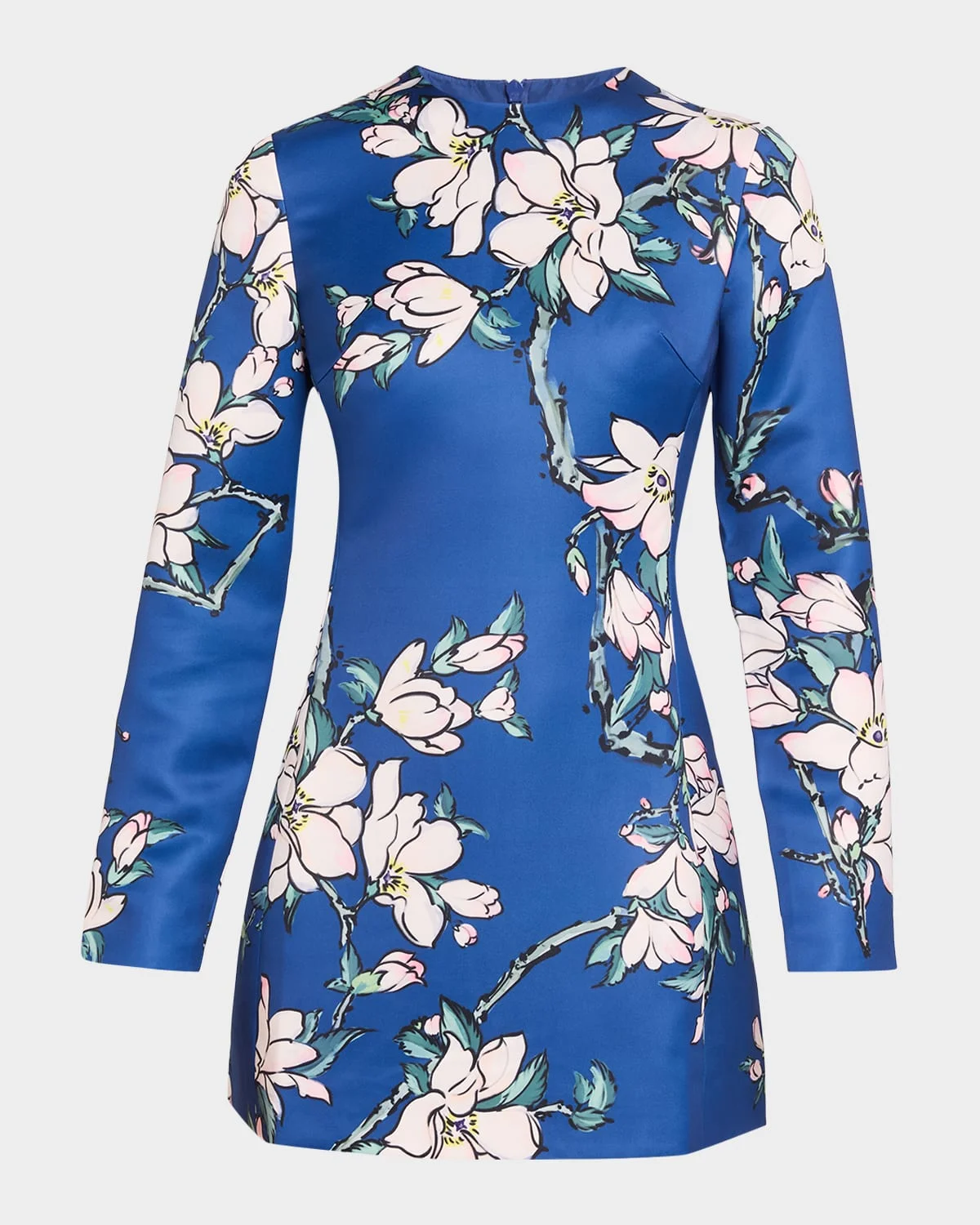 Aliza Floral-Print Satin Mini Dress - 1