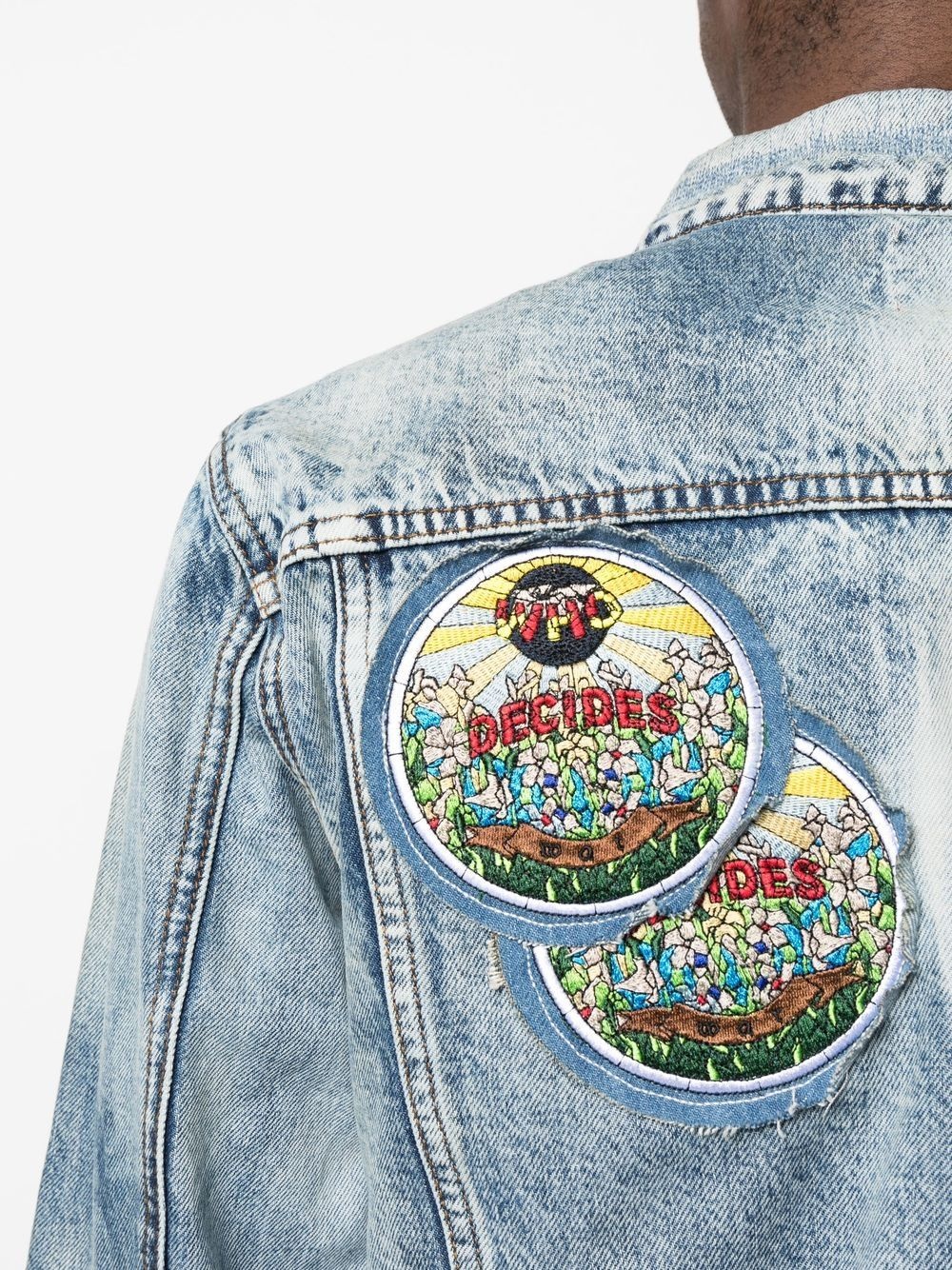 patch-detail denim jacket - 5