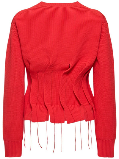 sacai Pleated rib knit sweater outlook