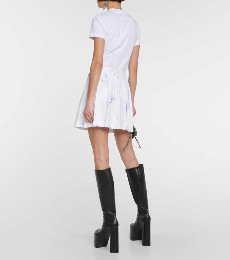 Printed pleated cotton miniskirt 3