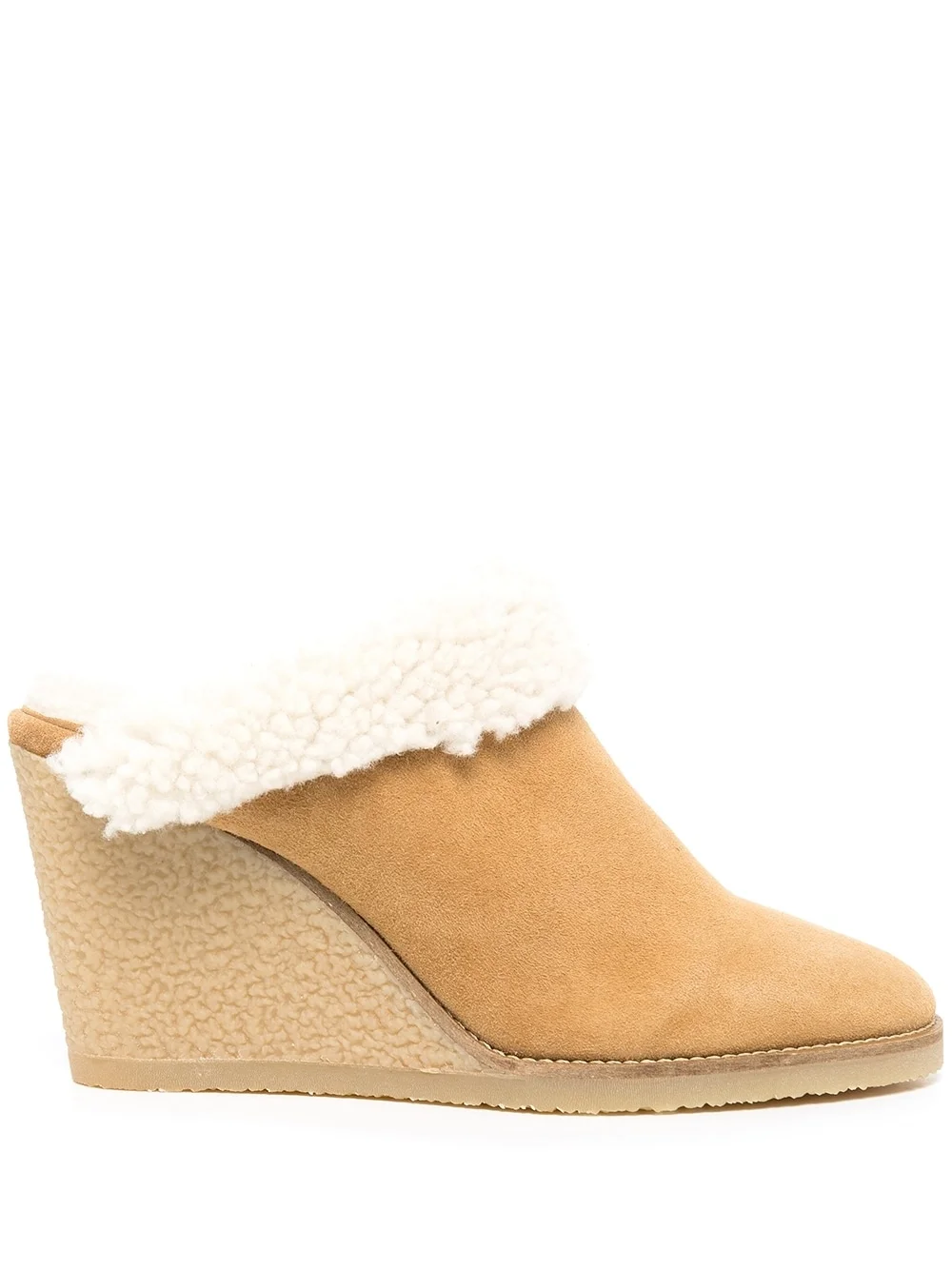 shearling wedge mules - 1