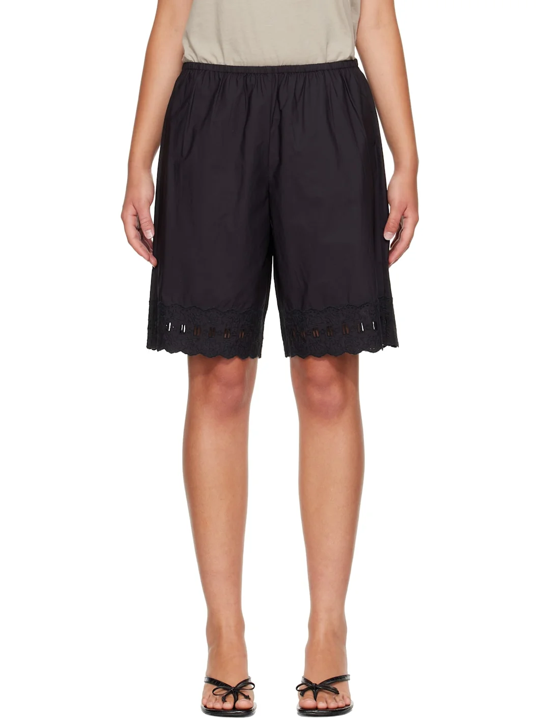Black Pepita Shorts - 1