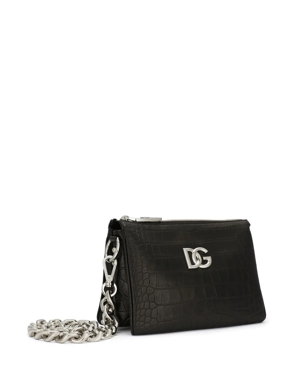 logo-plaque crocodile-embossed crossbody bag - 4