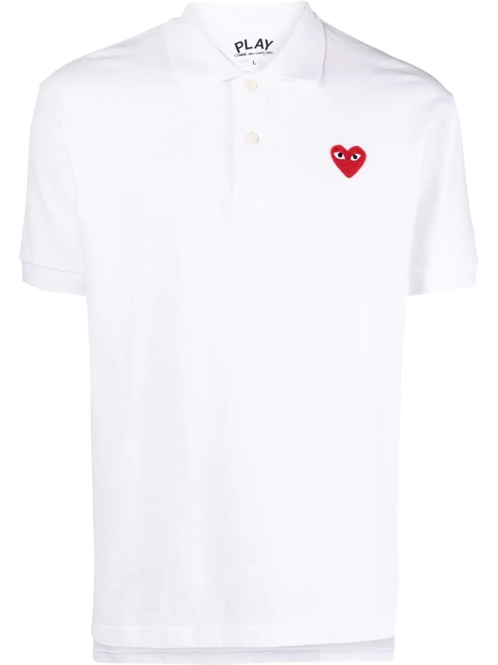 heart-patch cotton polo shirt - 1