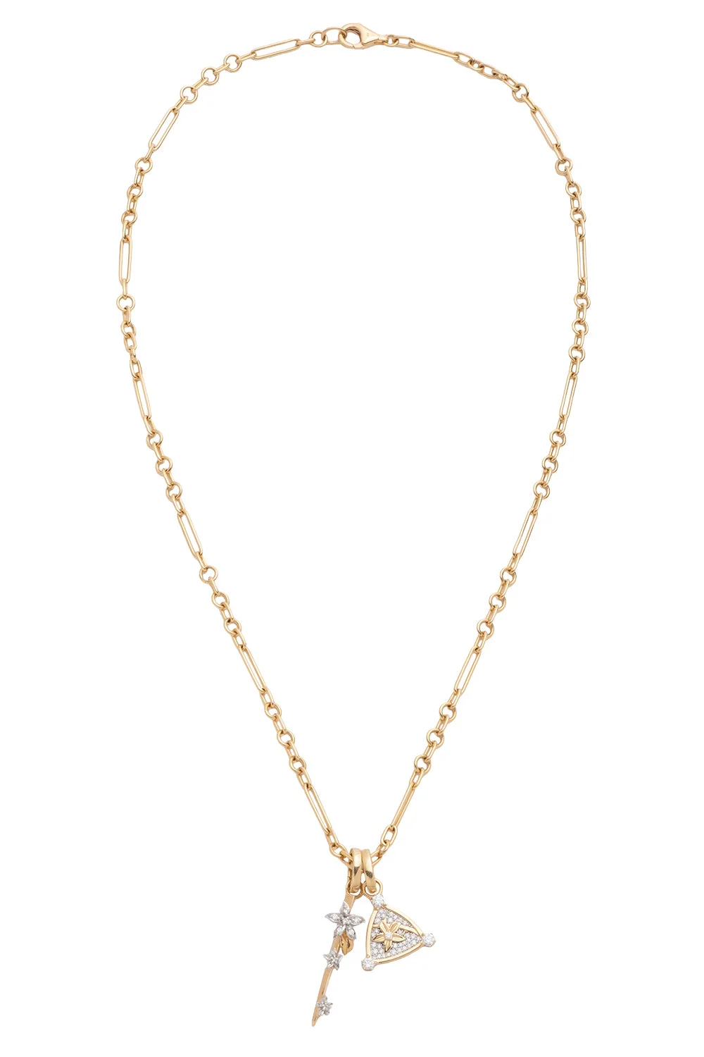 Resilience - Diamond Blossoms And Thorn Mixed Clip Necklace - 1