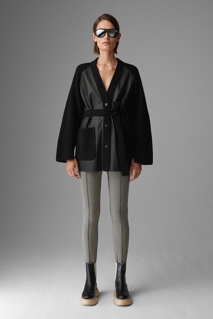 Roxana Leather cardigan in Black - 4